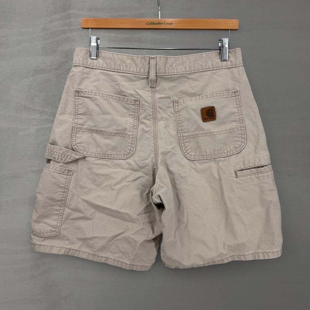 Carhartt Carpenter Shorts Tan Khaki Canvas Utility Workwear 31